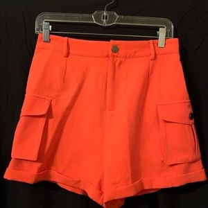 Fashion Nova, Neo Orange, 2 piece short set.